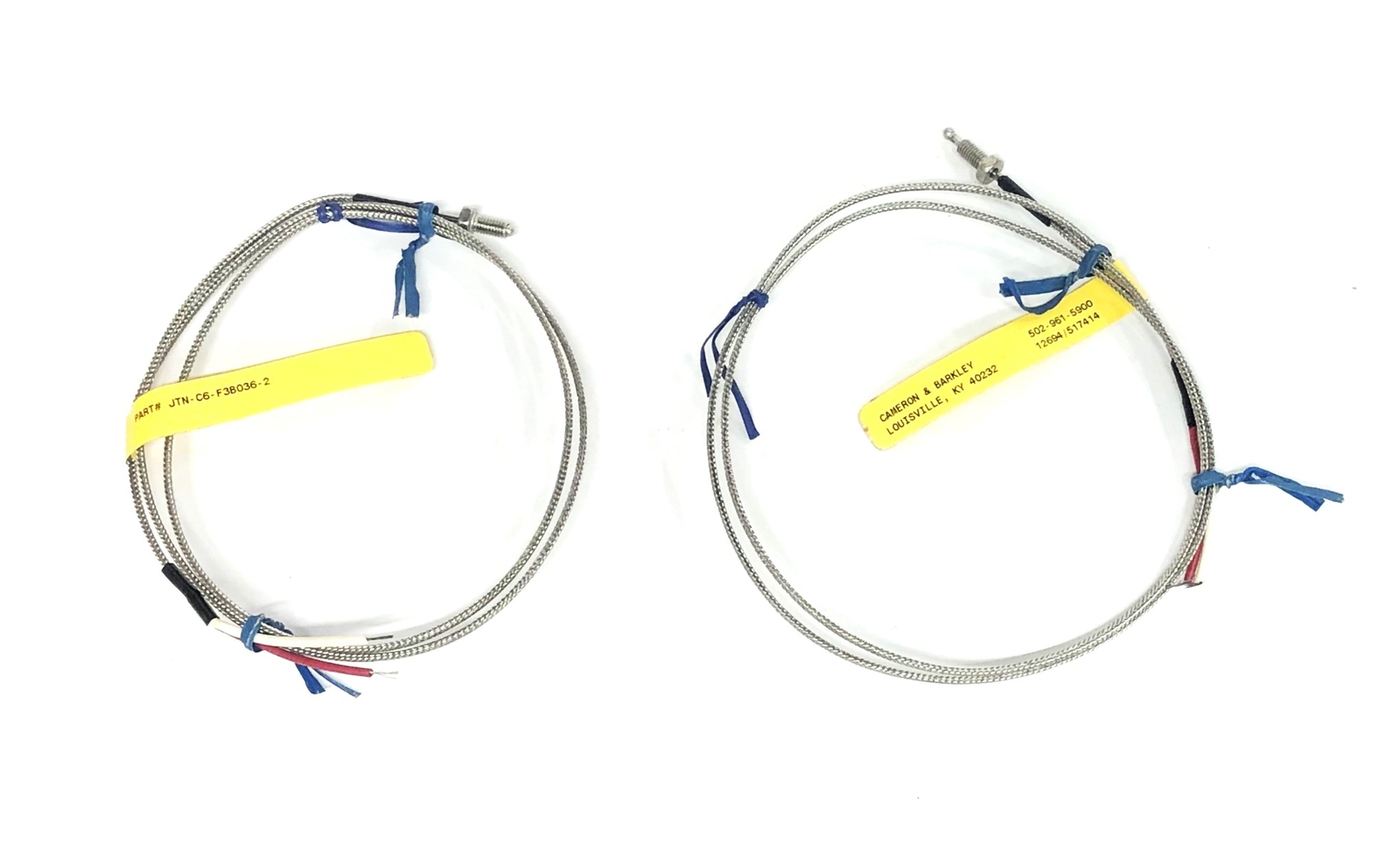 Cameron & Barkley Thermocouple JTN-C6-F3B036-2 [Lot of 2] NOS