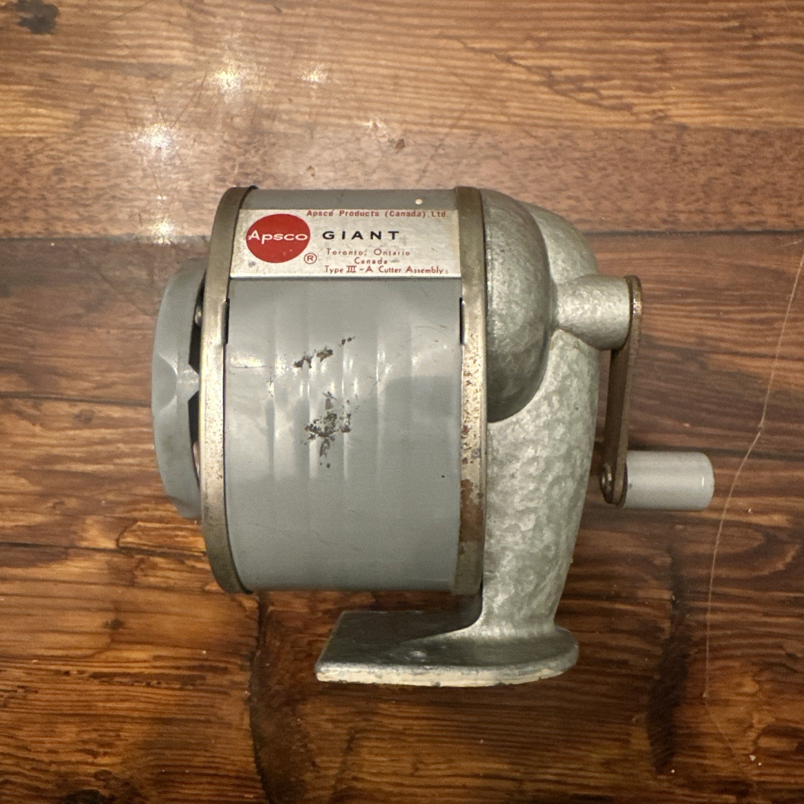 1950s Vintage Apsco Giant Type 3A Mountable Desk Pencil Sharpener Cutter USA