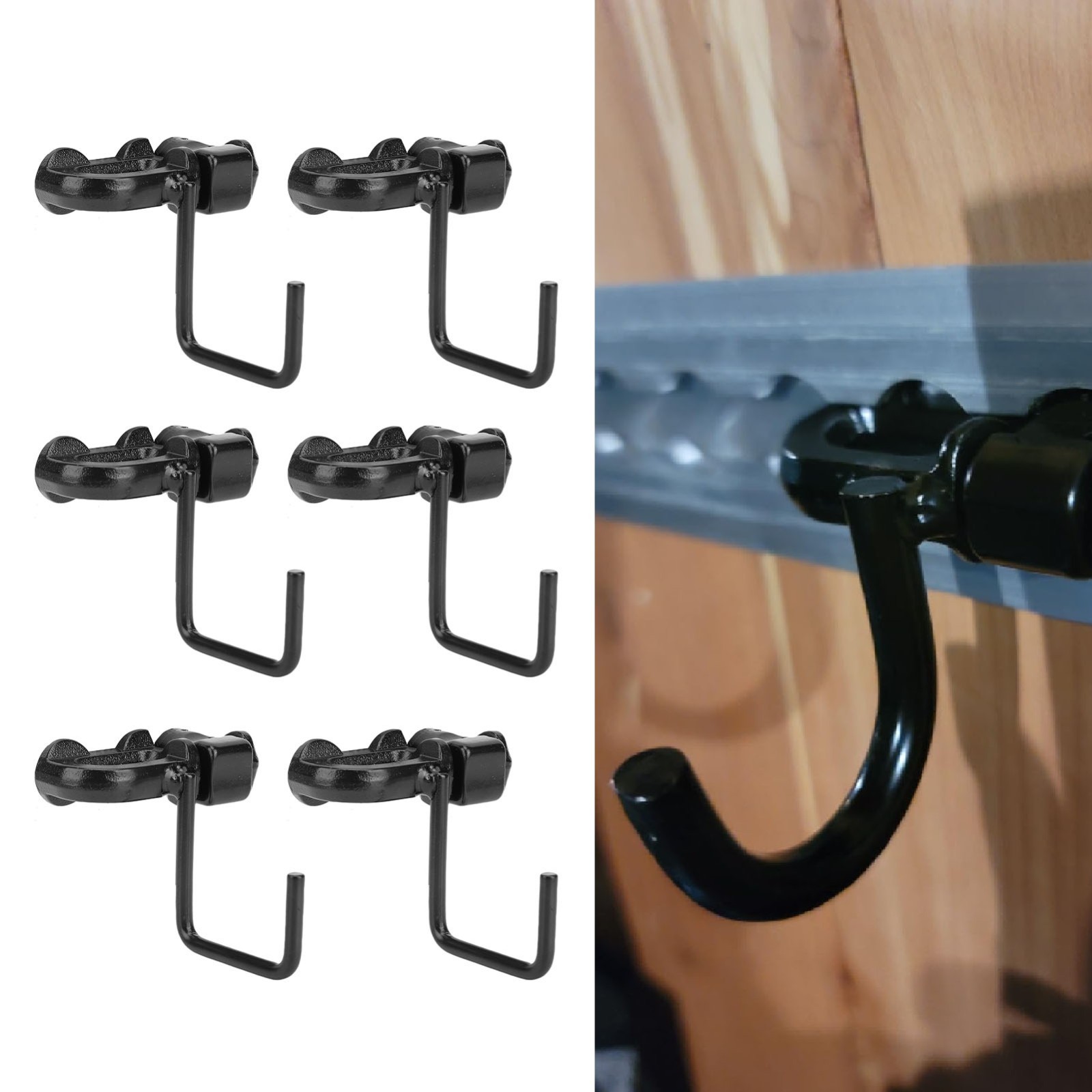 6PCS L Track Hook Double Stud Tie Down for Truck Bed Trailer Cargo Control