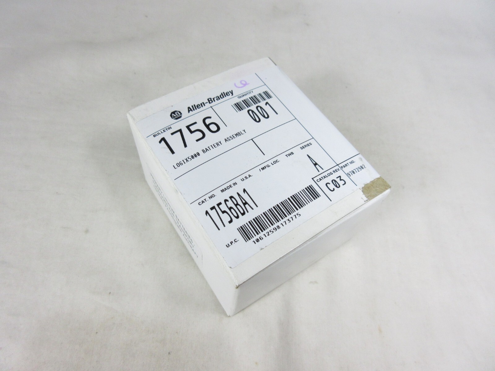 Allen Bradley, ControlLogix, Battery Assembly, 1756-BA1, New, Sealed Box