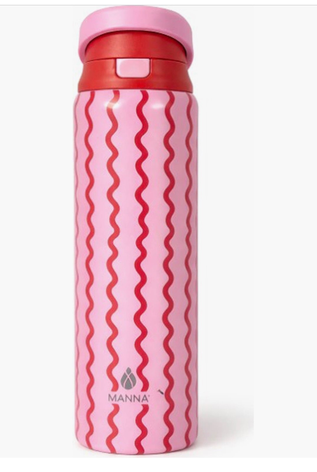 manna hydra water bottle 32 oz stainless pink and red NWT retail 35$