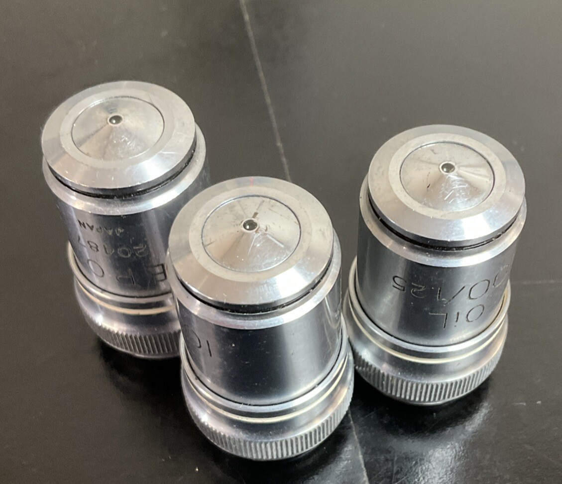 Lot of 3 EPOI 100 Japan Microscope Objectives