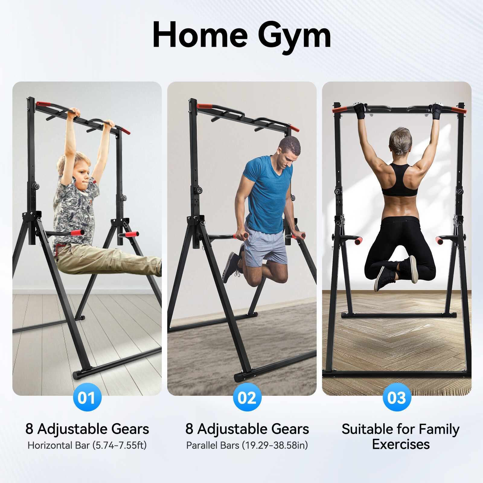 200kg Pull Up Bar Triangular Adjustable Pull Up Station Strength Training Bar