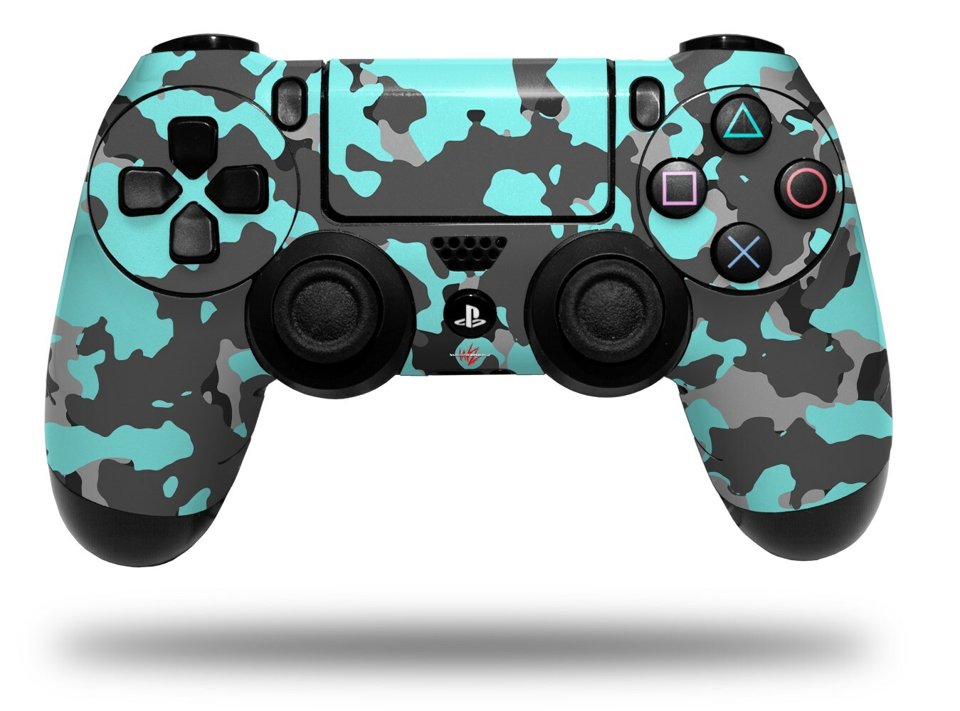 Skin for Sony PS4 Controller WraptorCamo Old School Camouflage Camo Neon Teal
