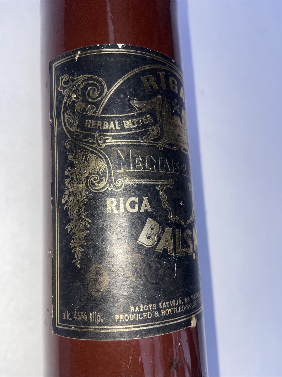 Riga Black Balsam Empty Bottle Dark Brown Glaze