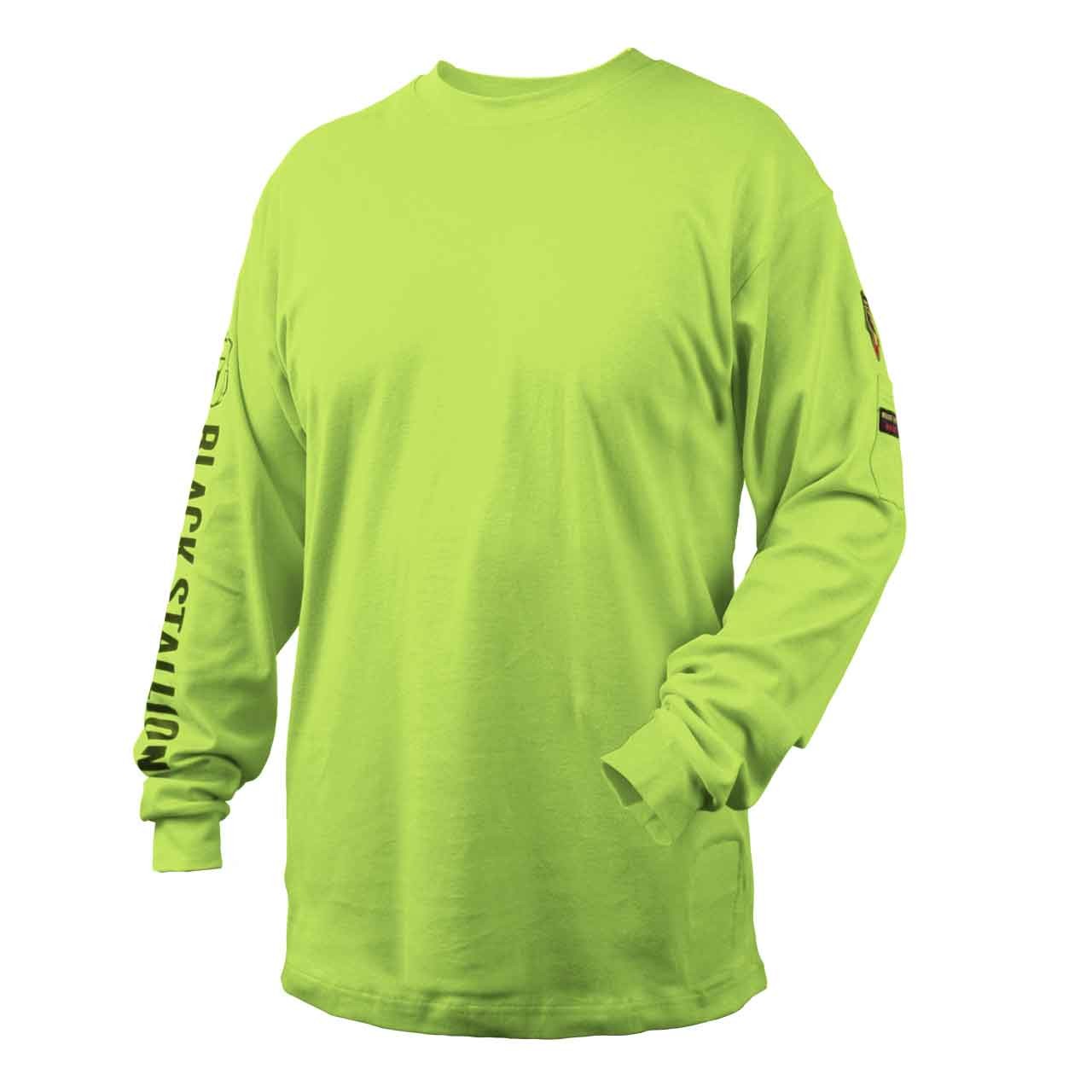 Black Stallion TF2510 FR Cotton Knit Long-Sleeve T-Shirt Lime X-Large