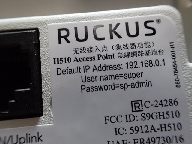 2 X Ruckus H510 Wireless Access Point with Mounting bracket