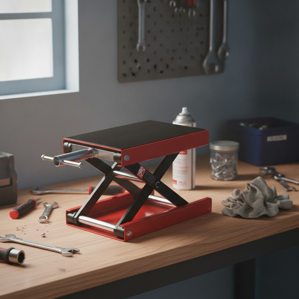 Wide Deck 1100 LB Motorcycle Center Scissor Lift Jack Hoist Stand Bikes ATVs