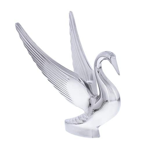 72001 Heavy-Duty Swan Hood Ornament, Cast Metal, Universal Two Stud Chrome
