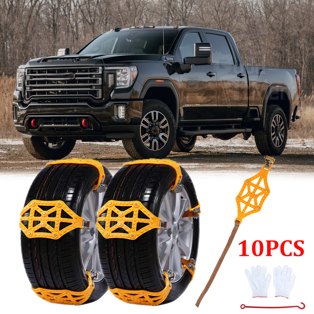 For GMC Sierra 1500 Truck Wheel Tire Snow Chains Anti-skid Emergency Winter 10X