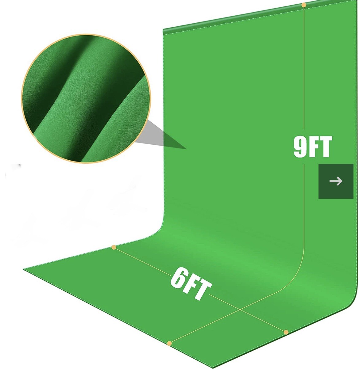 Mauo 6' X 9' Chromakey Photography Green Screen High Quality B08RJK822K NEW!