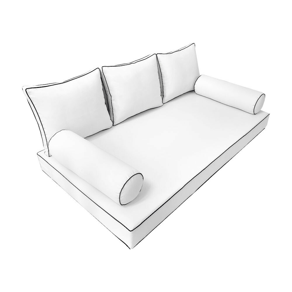 Style3 6PC Contrast Pipe Daybed Mattress Cushion Complete Set Twin Size AD106