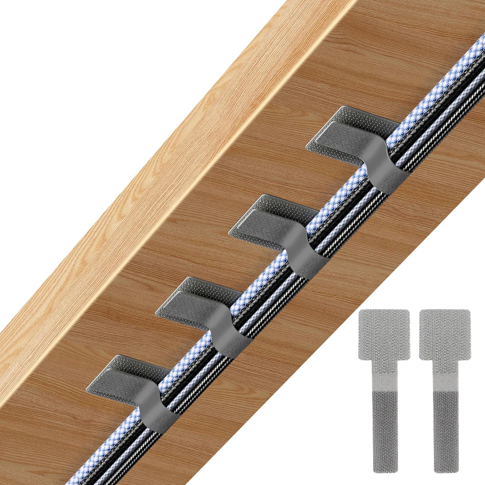 Under Desk Cable Management Cord Organizer Wire Holder Tray Gray