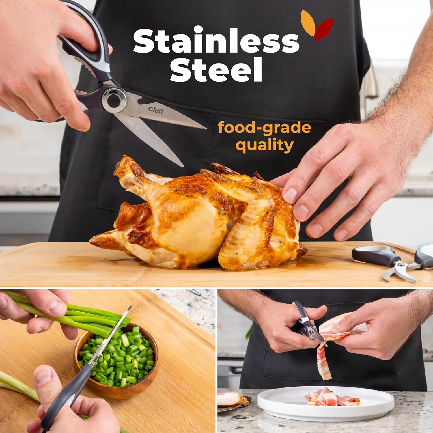 Kitchen Shears by - Lifetime Replacement Warranty - Includes Seafood Scissor...