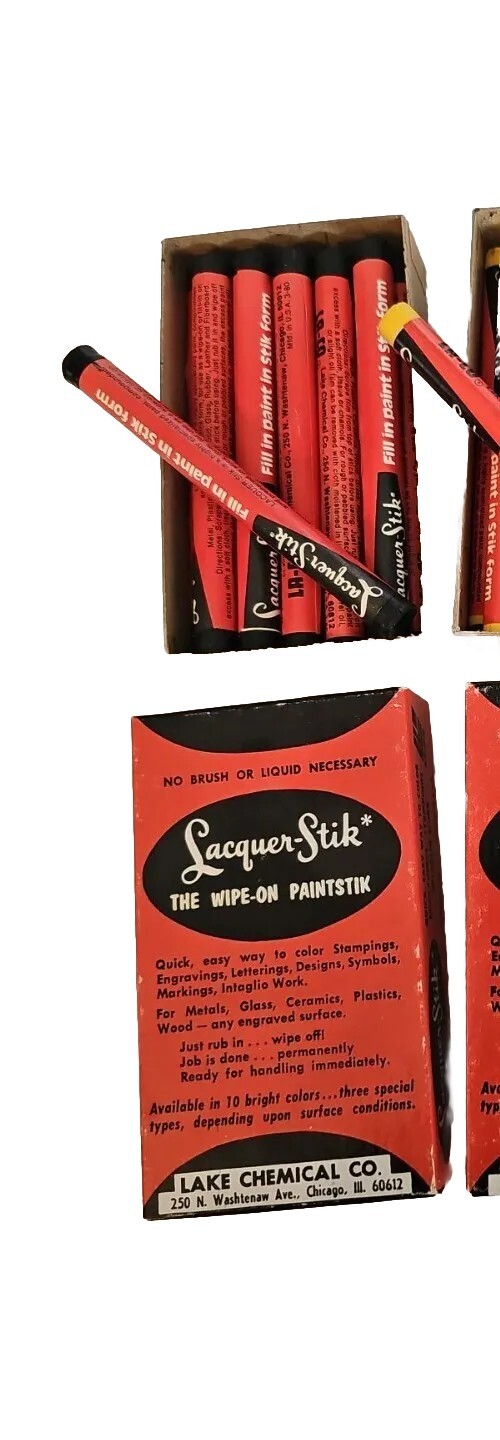 1ea - NOS Lacquer-Stik Paintstick, Black. "The Wipe-On Paintstick"
