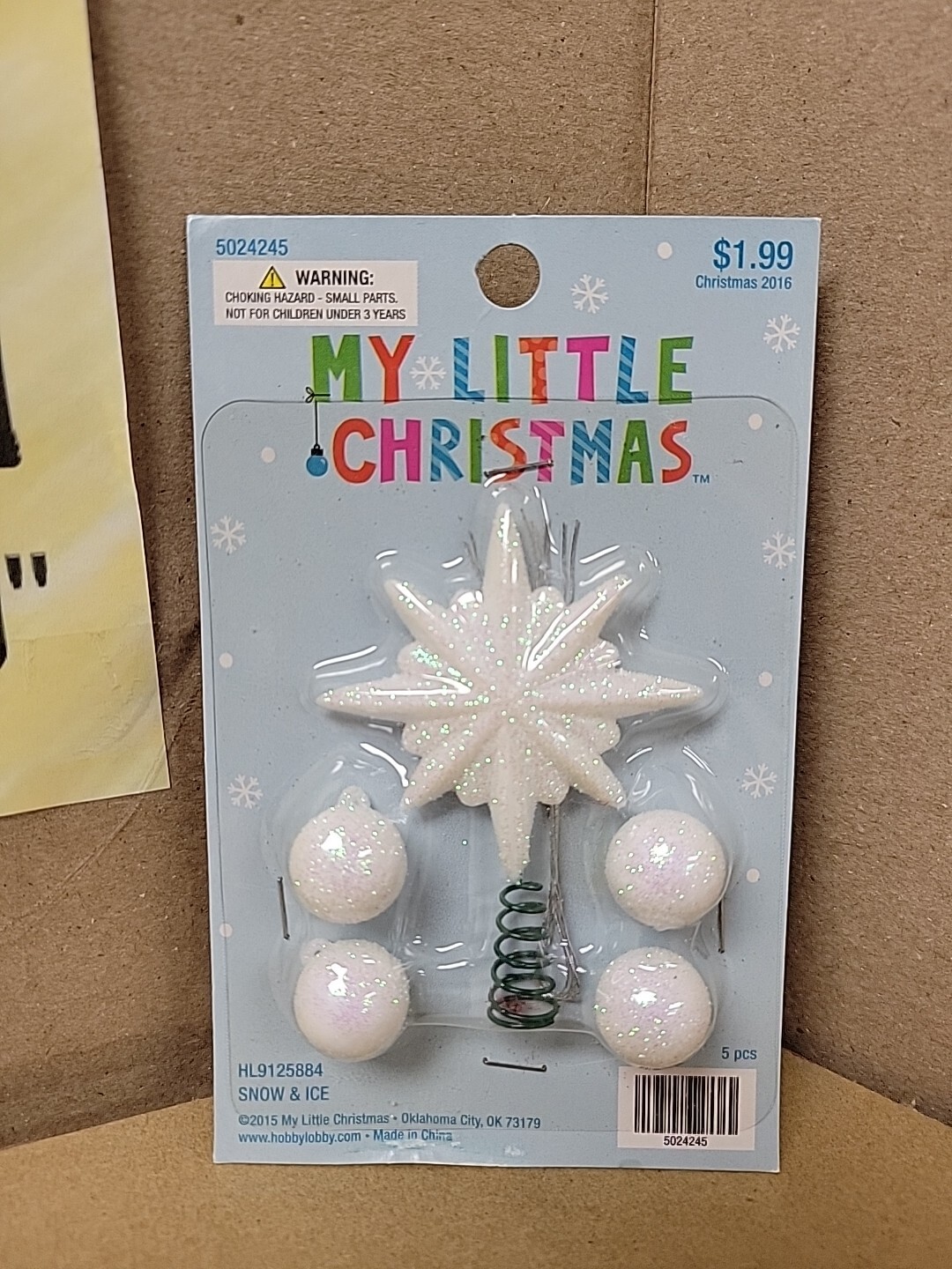 2015 "My Little Christmas" Mini Ornaments & Tree Topper Snow & Ice *SEE PICS*