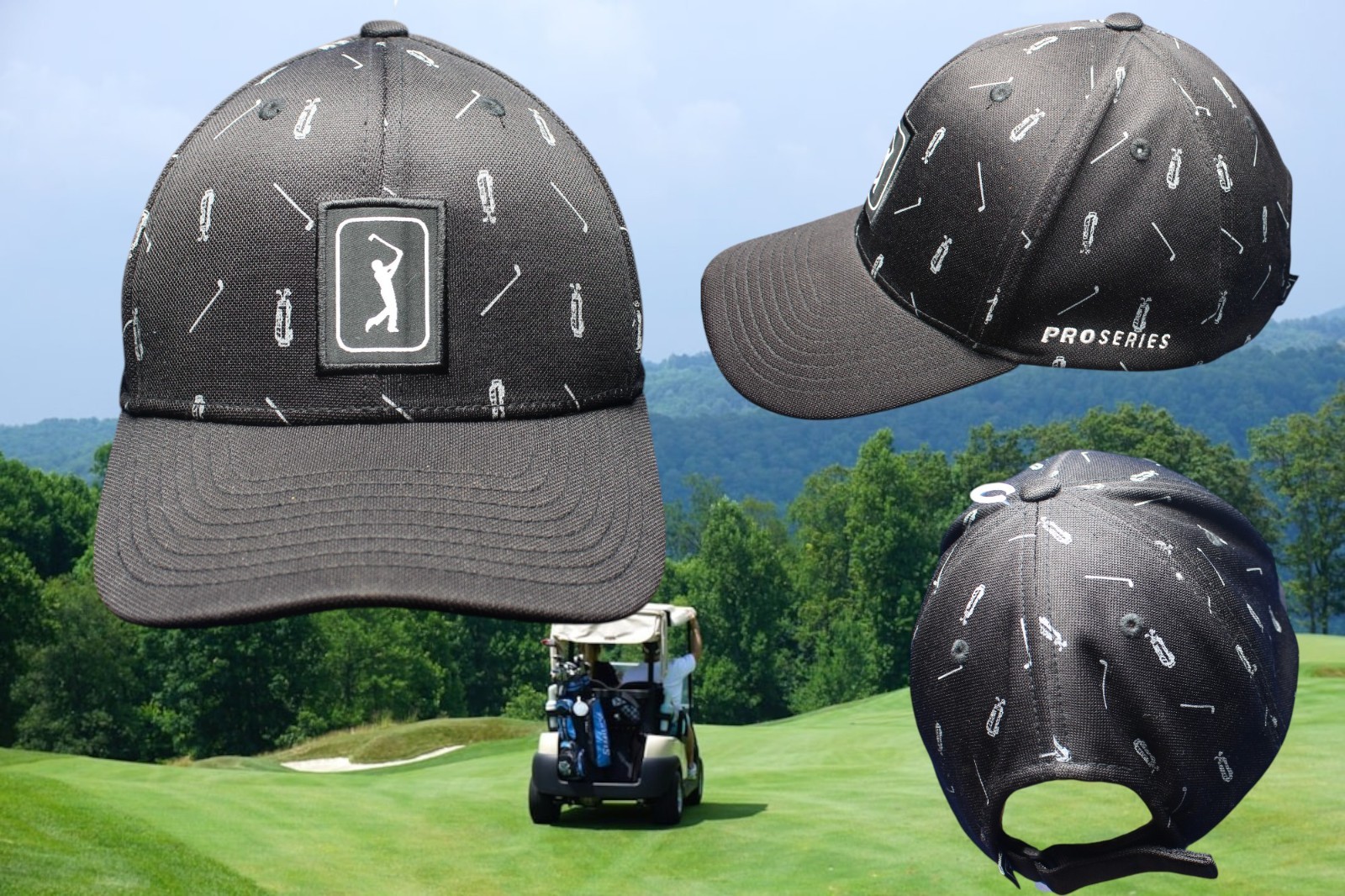 PGA Tour Mens Golf Pro Series Strapback Cap Hat Cap