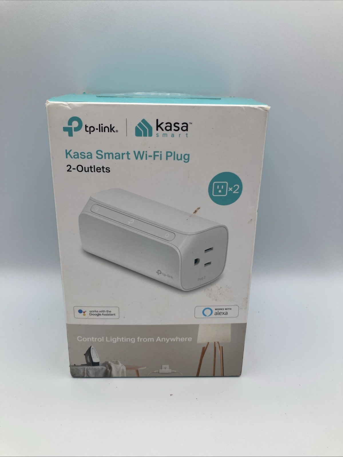 TP-Link Kasa Smart Wi-Fi 2-Outlet Plug HS107 White