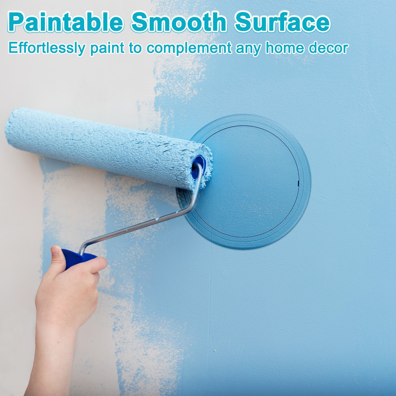 1-Pack Access Panel for Drywall, 8x8 Inch Round Plastic Removable [Gray]