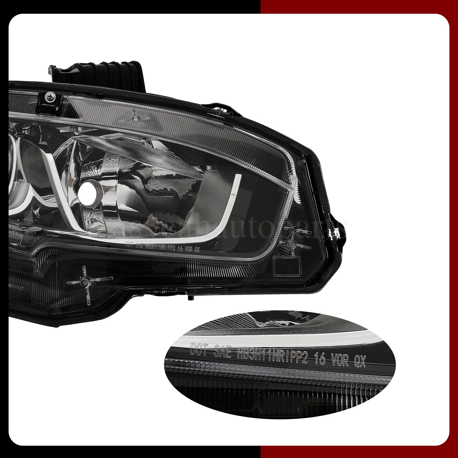 Fit For Honda Civic 2016-2021 Pair Halogen Headlights Headlamps LEFT&RIGHT