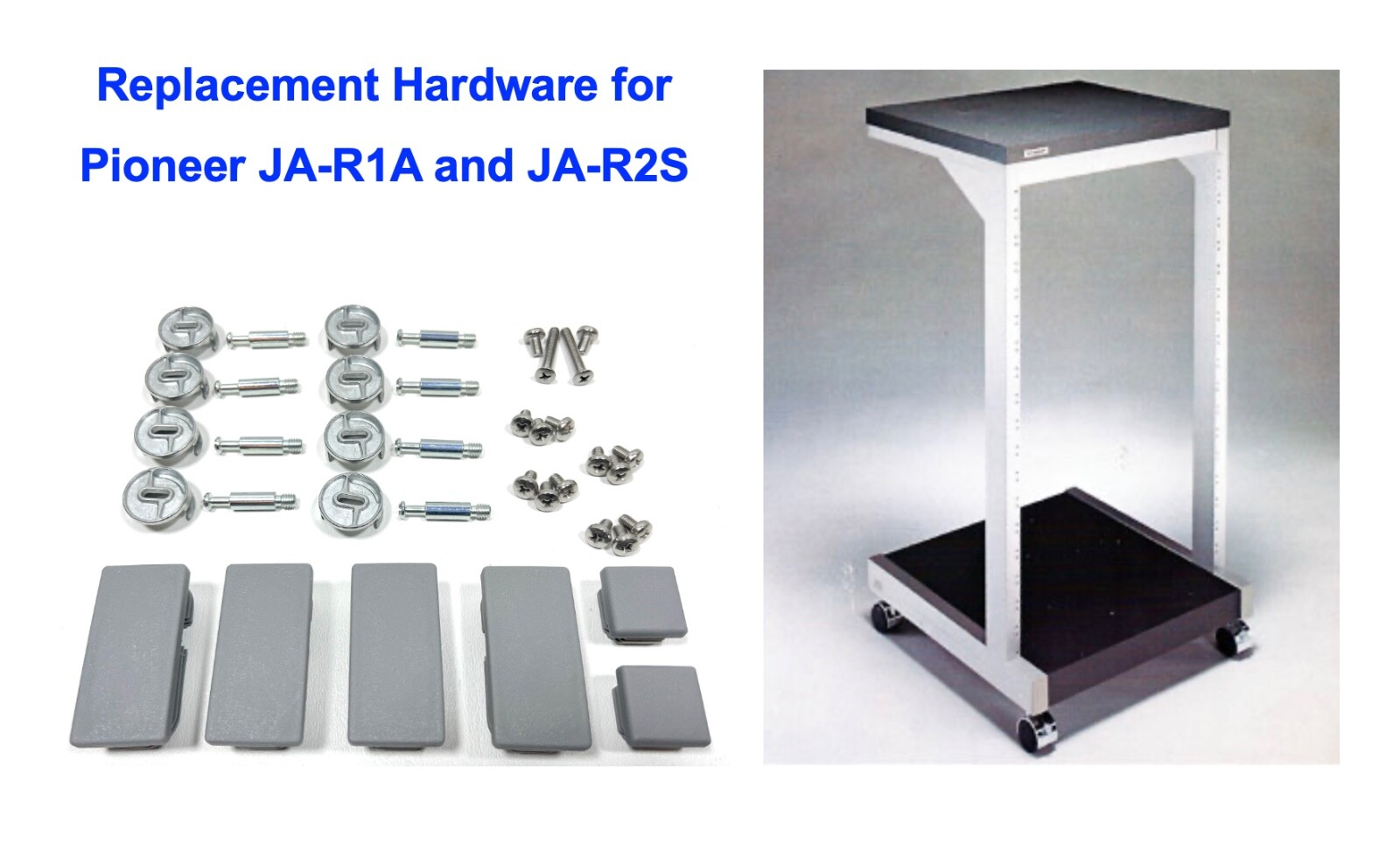 Assembly Hardware for Pioneer JA-R1A JA-R2S Racks: Screws, End Caps Round Clamps