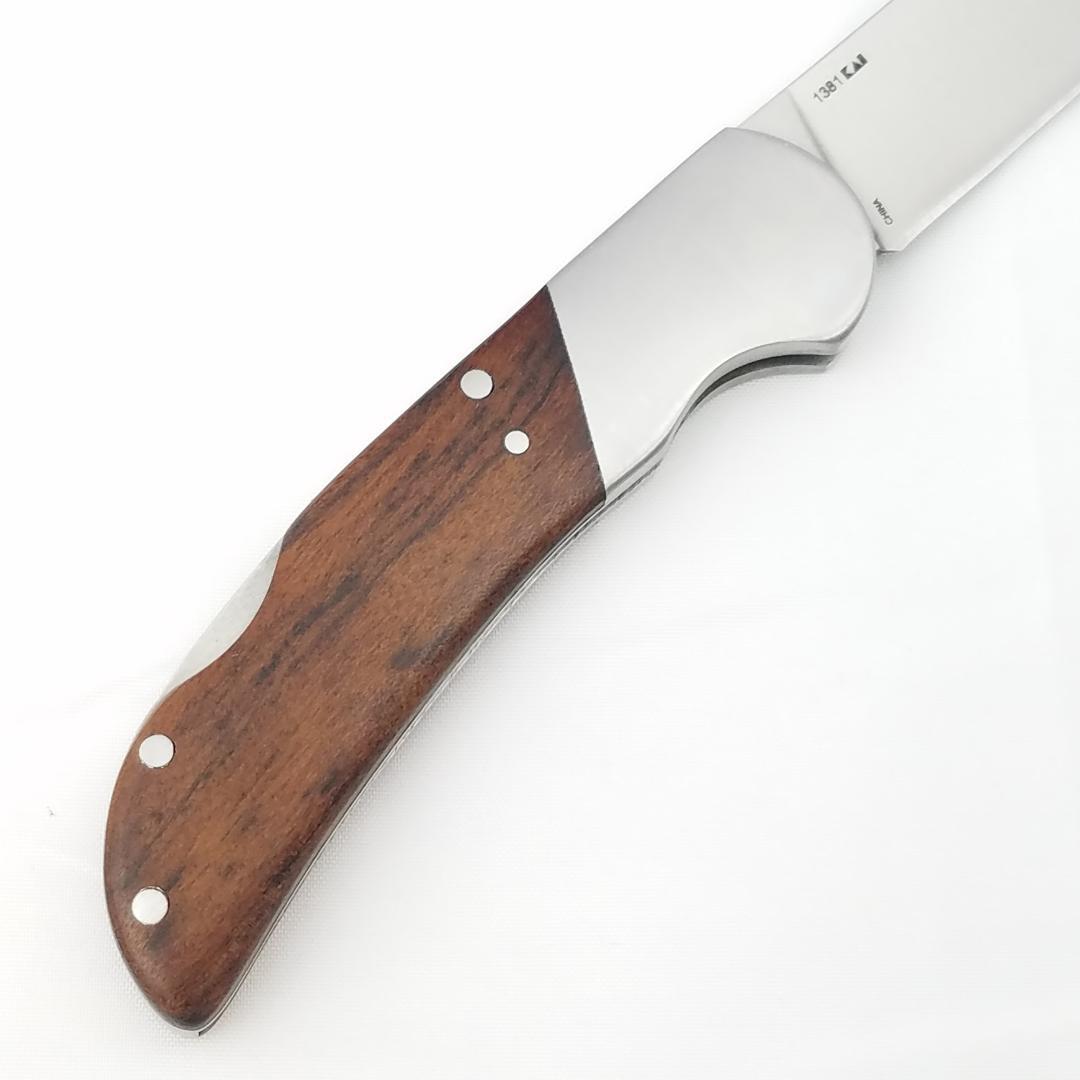 Kershaw Baseman Pocket Knife Lockback Brown Wooden Handle Stainless Folding