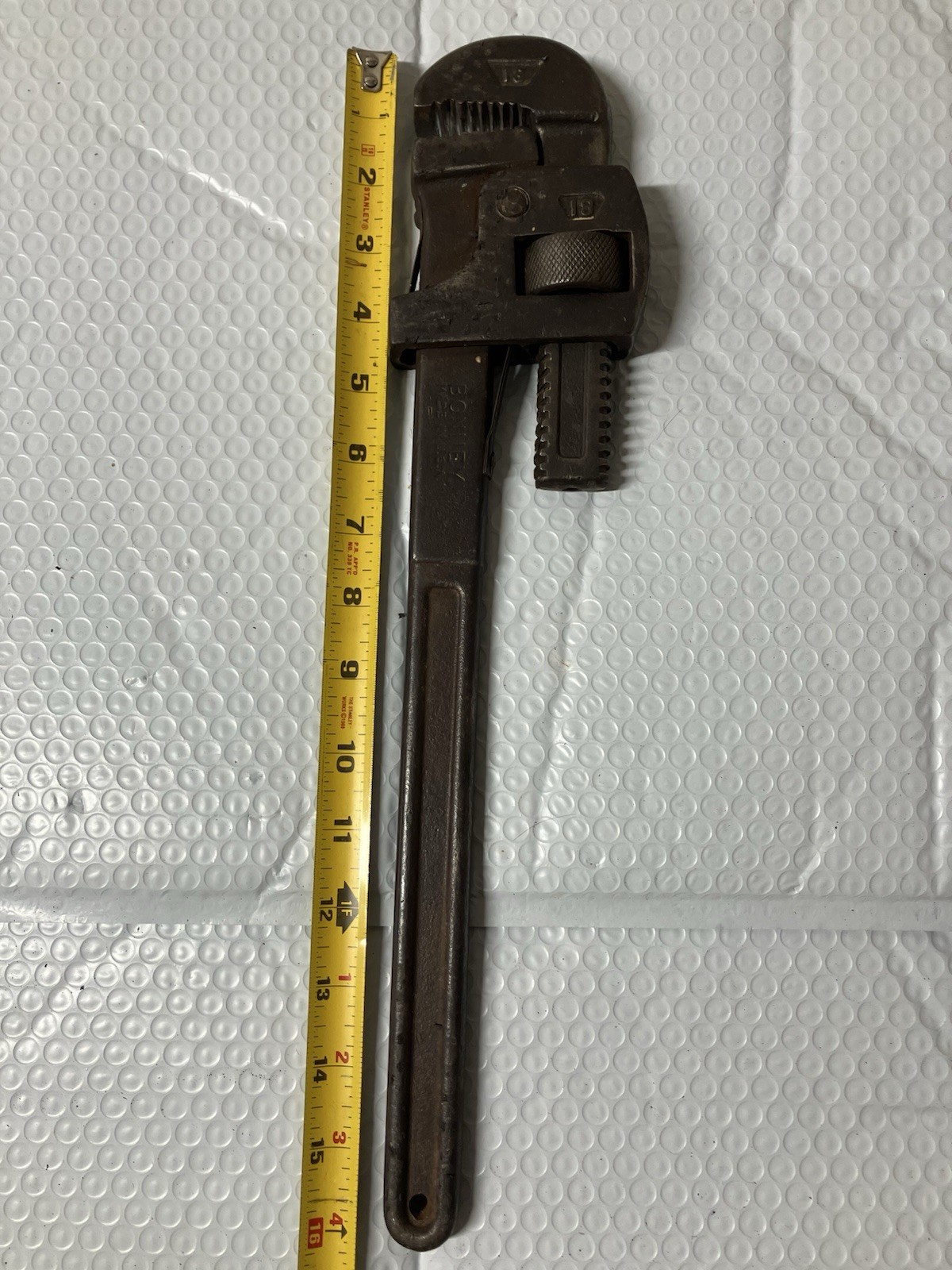 Vintage 18” Pipe Wrench Marked  Steel Drop Forged