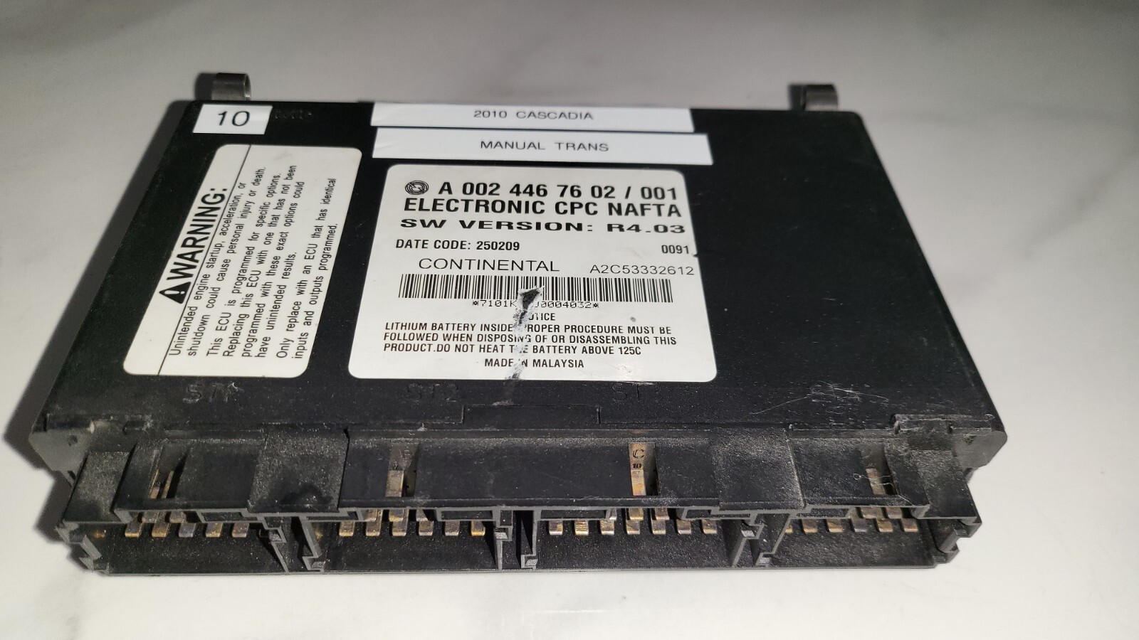 Freightliner Cascadia Electronic OEM CPC A0024467602/001 NAFTA MANUAL TRANS