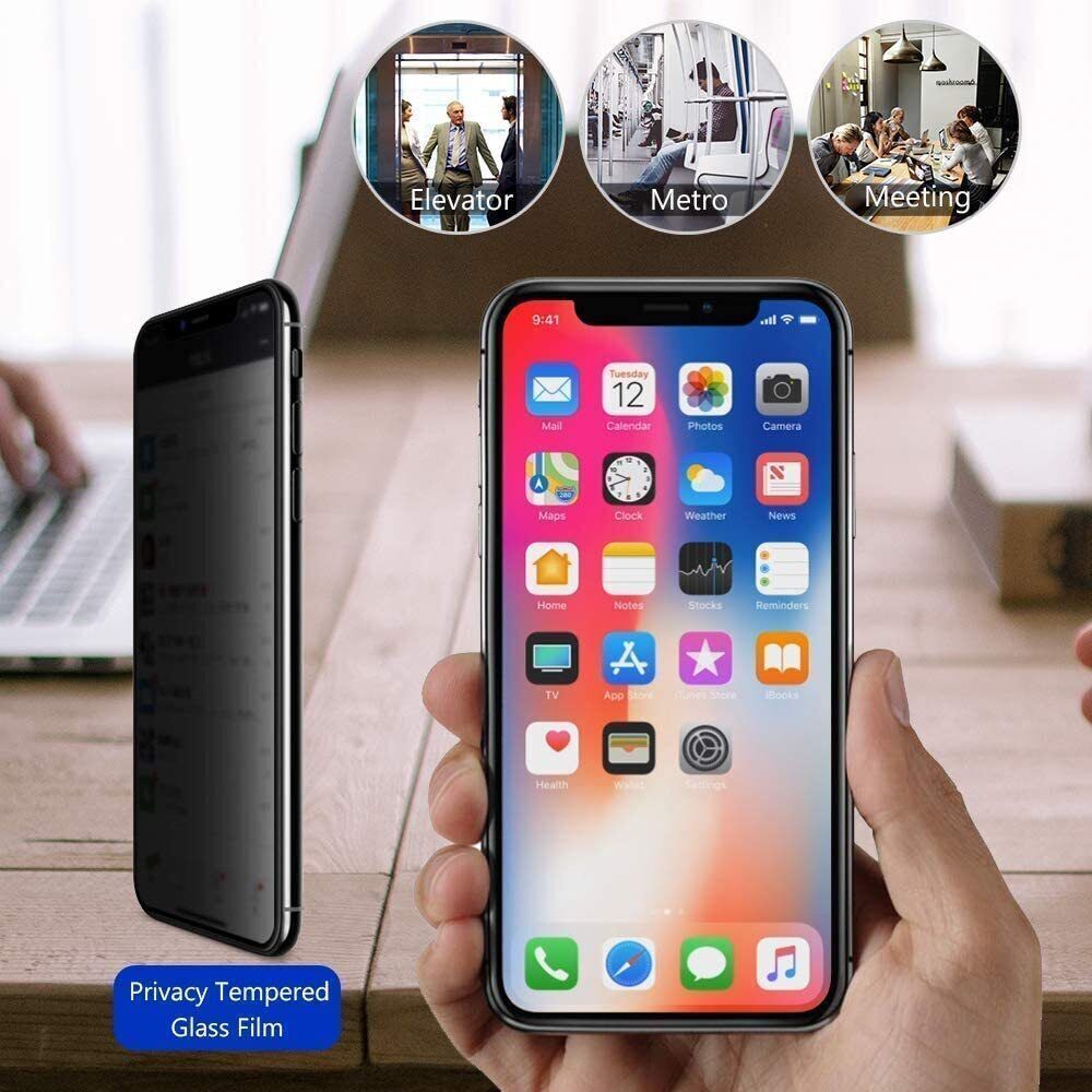 For iPhone 16 15 14 13 12 Pro Max Privacy Tempered Glass Screen Camera Protector