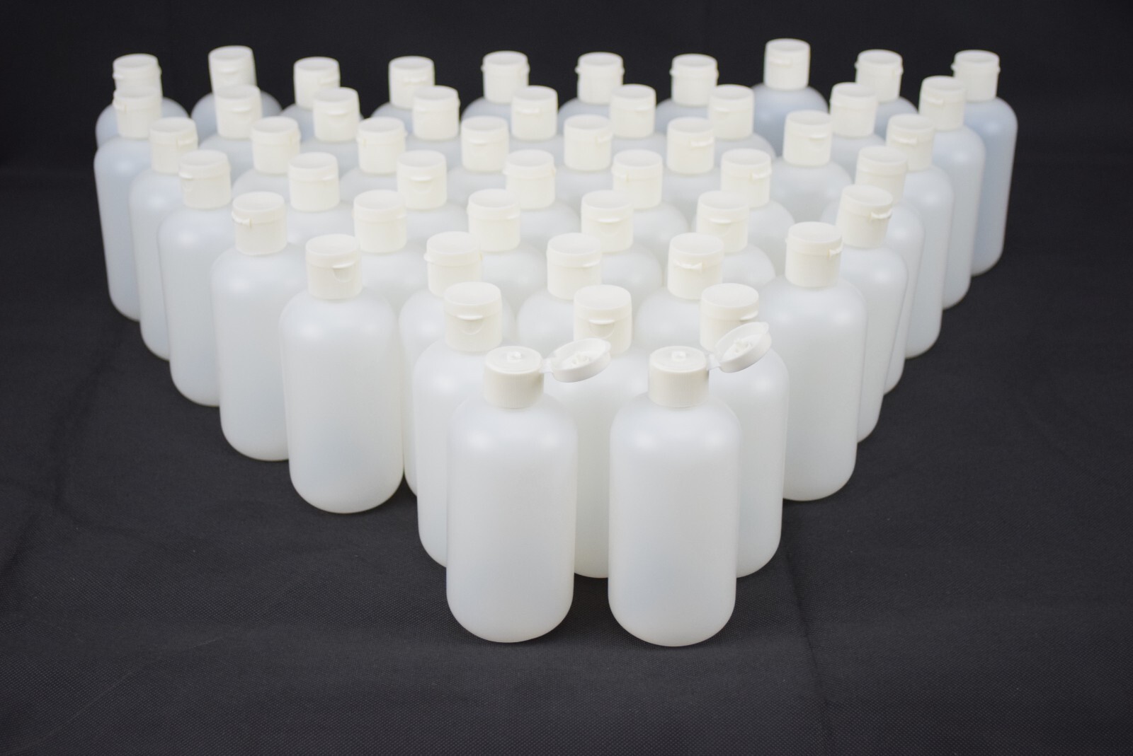 Classic Container  8oz Boston Round 24/410 Natural With Flip Top Lid Lot of 50
