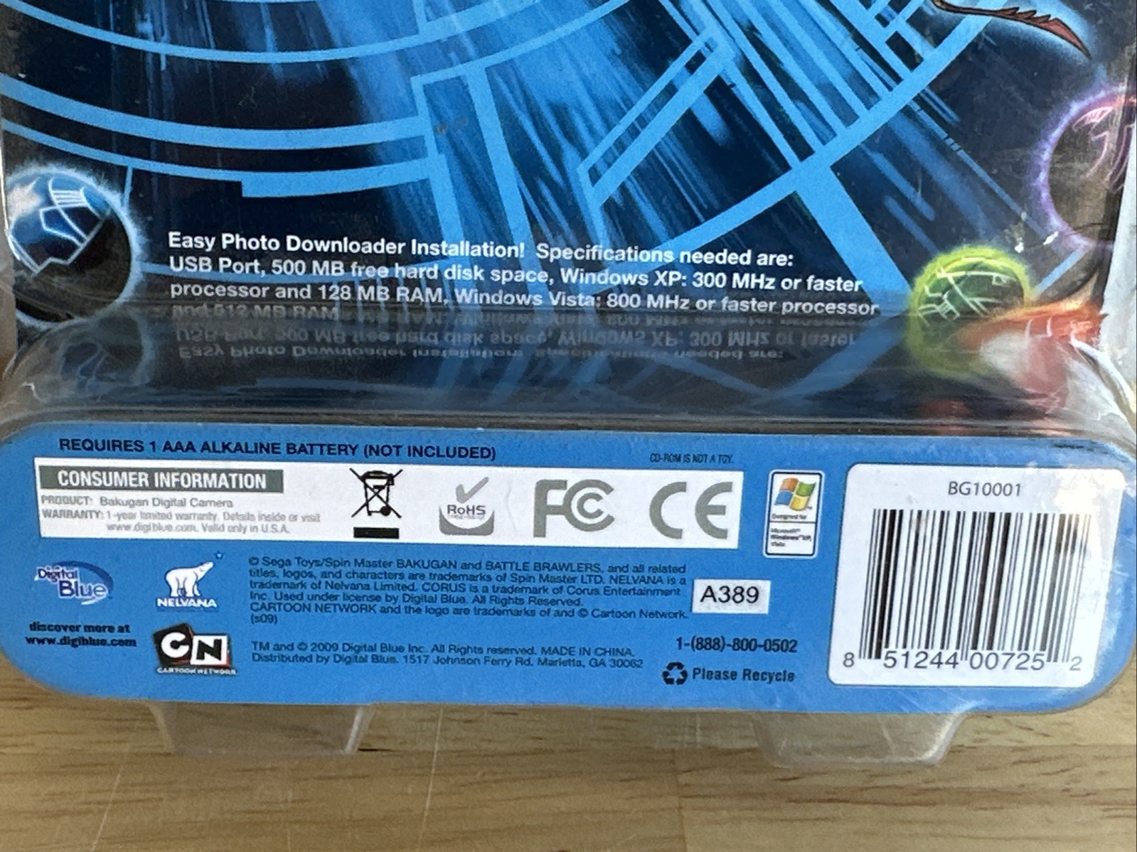 Bakugan Digital Camera Cartoon Network Digital Blue - New Sealed