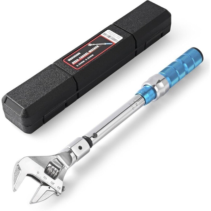 Adjustable Open End Torque Wrench 5-30Nm Click Torque Tool HVAC Mini Split Blue