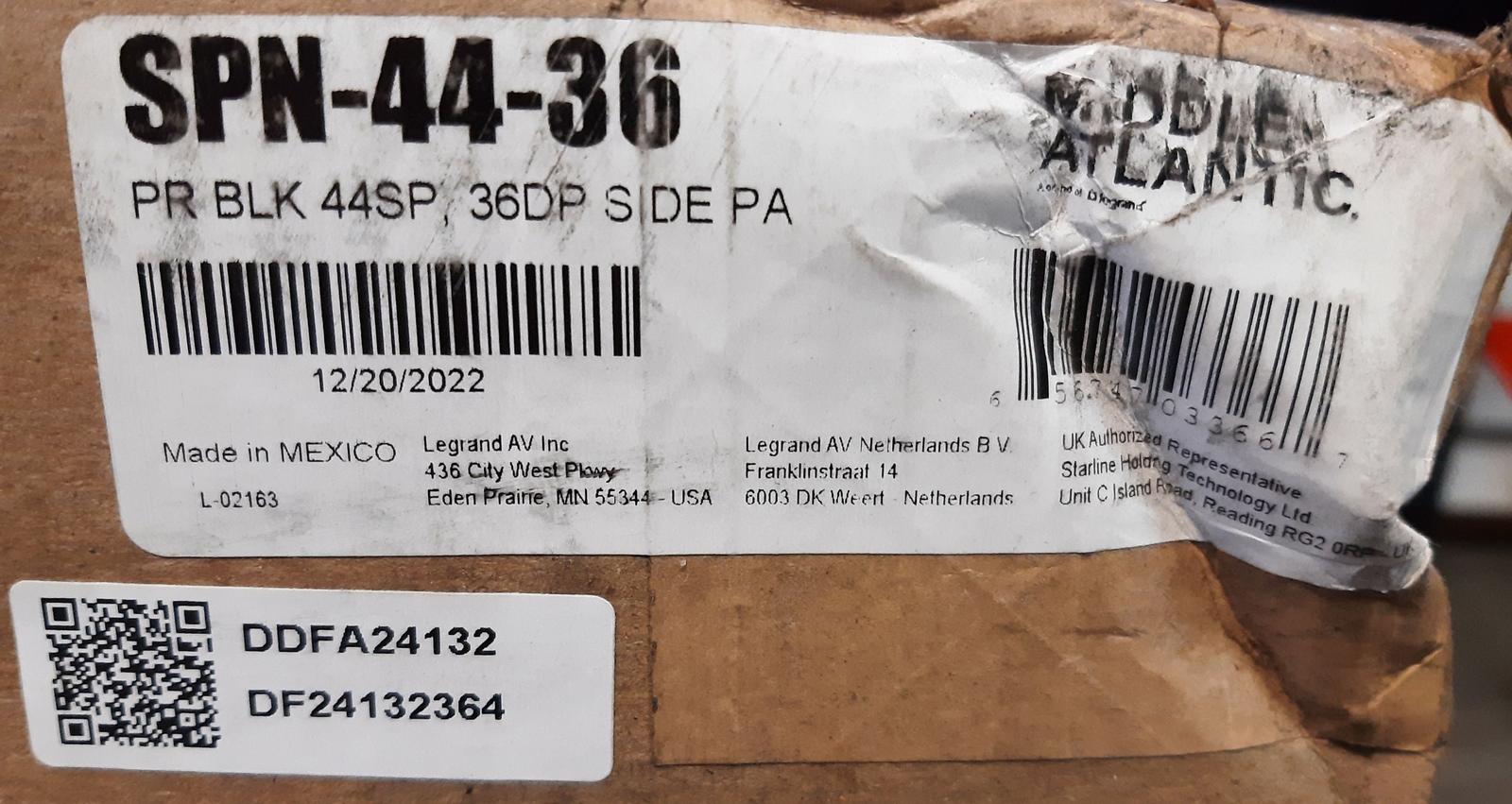 Middle Atlantic Products Split Side Panels 36" Deep 1 Pair (4pc Set) SPN-44-36