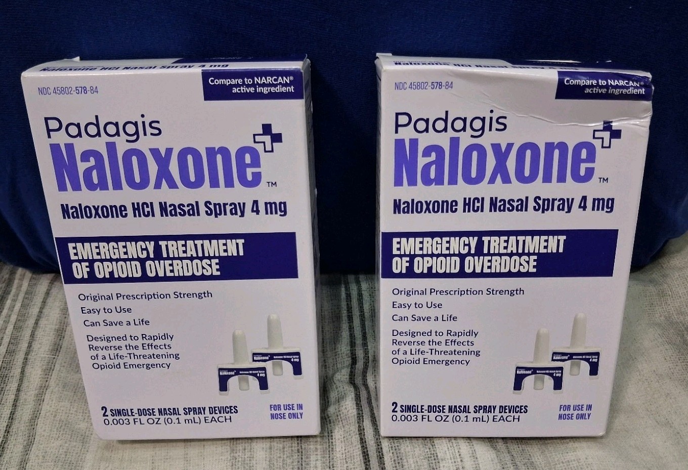 2 Packs Padagis Naloxone HCl (Narcan) Nasal Spray 4mg (4 Doses) Exp: 07/2028 NEW