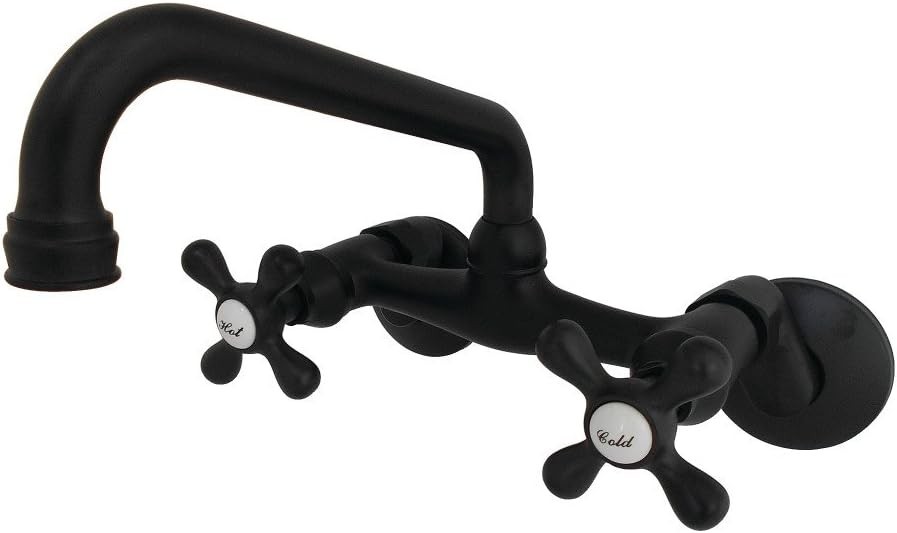 Traditional Style 2-Handle Kitchen Faucet, Black/`