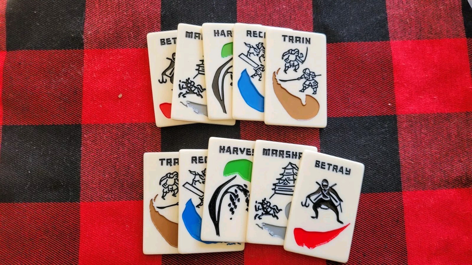 Rising Sun Board Game - 10 Kickstarter Political Mandate Tiles From Daimyo Box