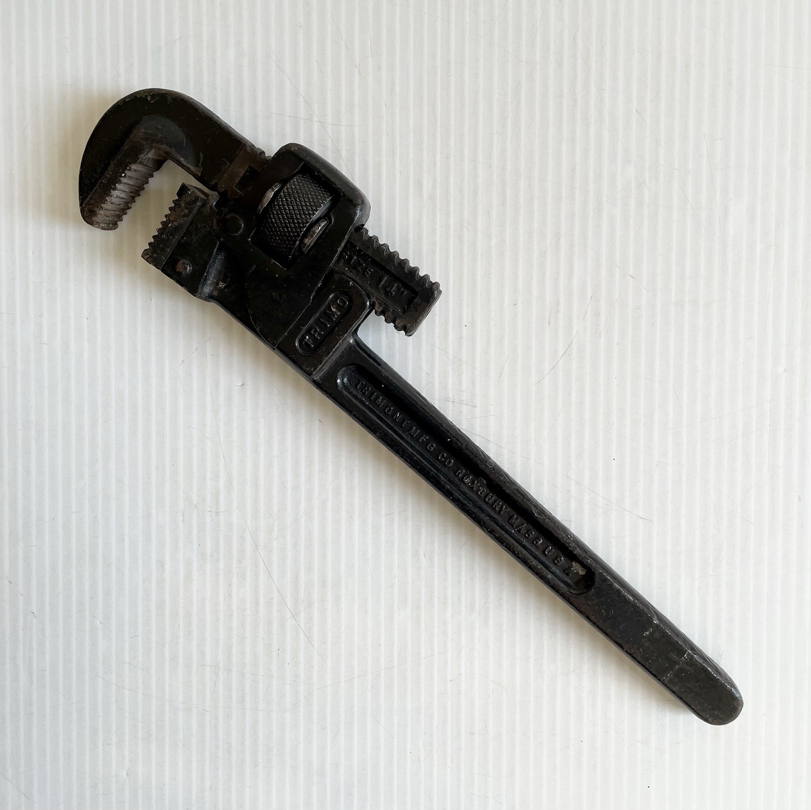 Vintage TRIMONT 14" Heavy Duty Pipe Wrench TRIMO Drop Forged ROXBURY MASS USA