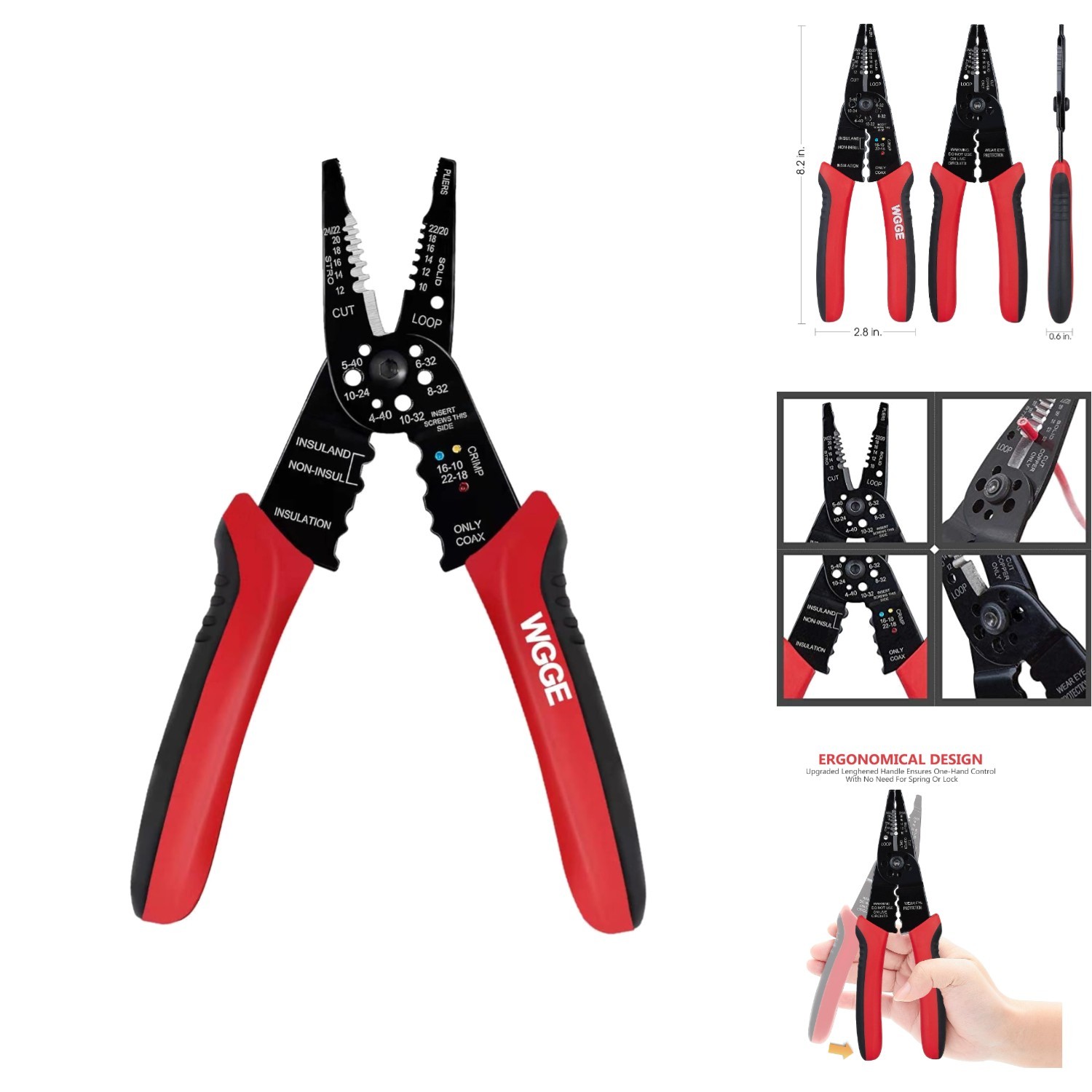 8" Professional Wire Stripper Crimper Multi Hand Tool Cable Cutter High Carbon