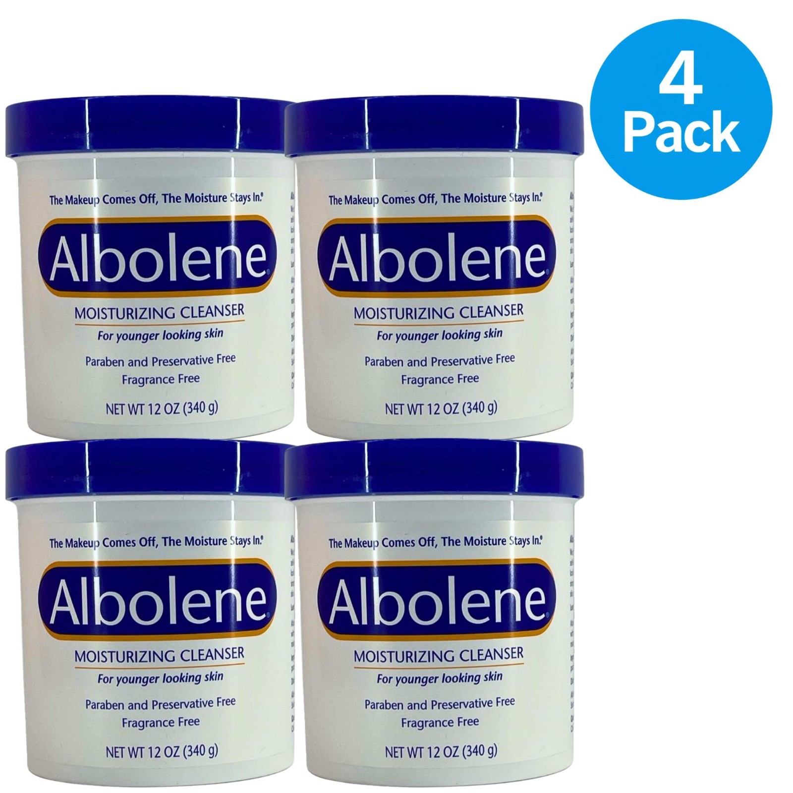 Albolene Moisturizing Cleanser Fragrance Free 12oz 4 Pack New