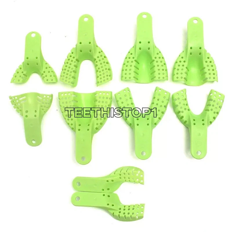 10 Pcs Autoclavable Dental Plastic Impression Trays Central Denture Disposable