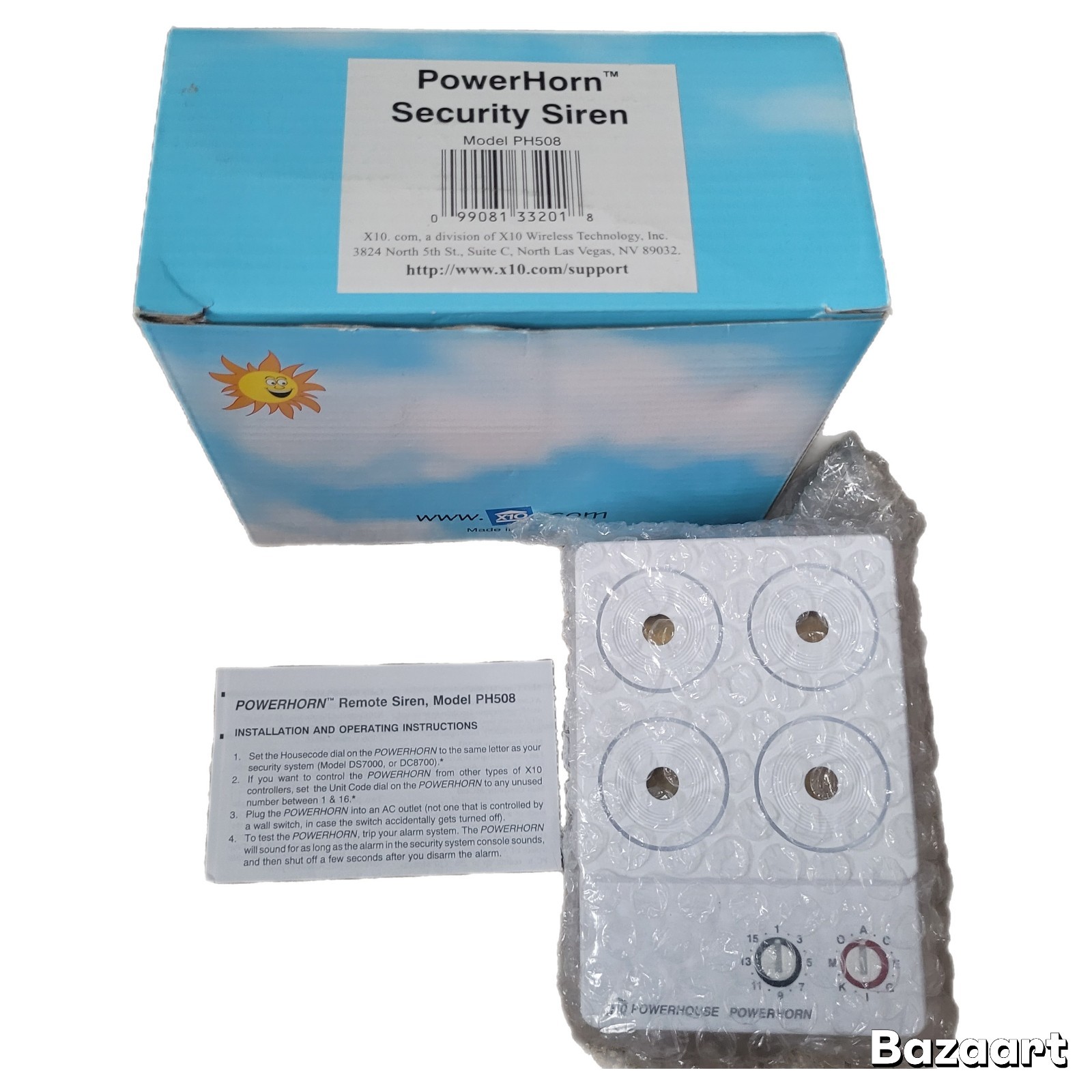 X10 PowerHorn Security Siren PH508 NEW Open Box