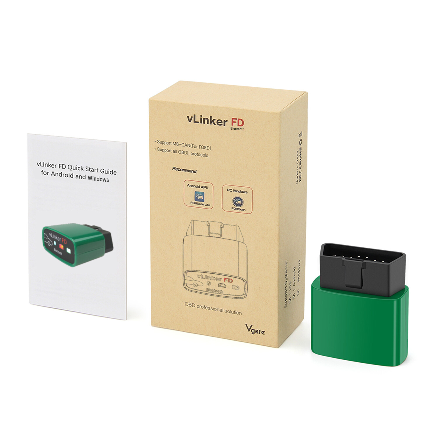 Vgate OBD2 Bluetooth Scanner vLinker FD Diagnostic FOR-Scan Adapter for Android