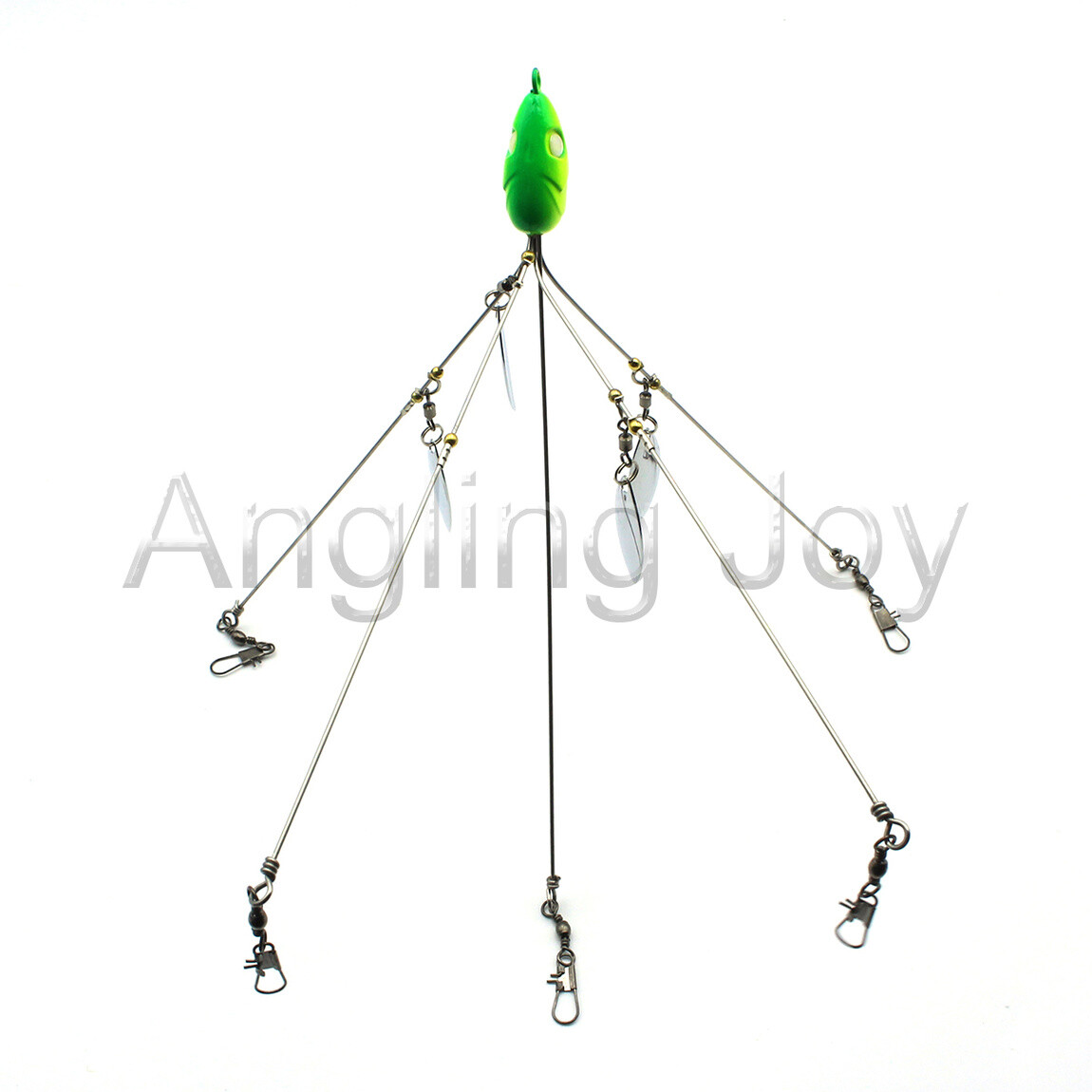 5 Arms 4 Blades Green Umbrella Alabama Rig Barrel Swivels for Bass Crappie Lure