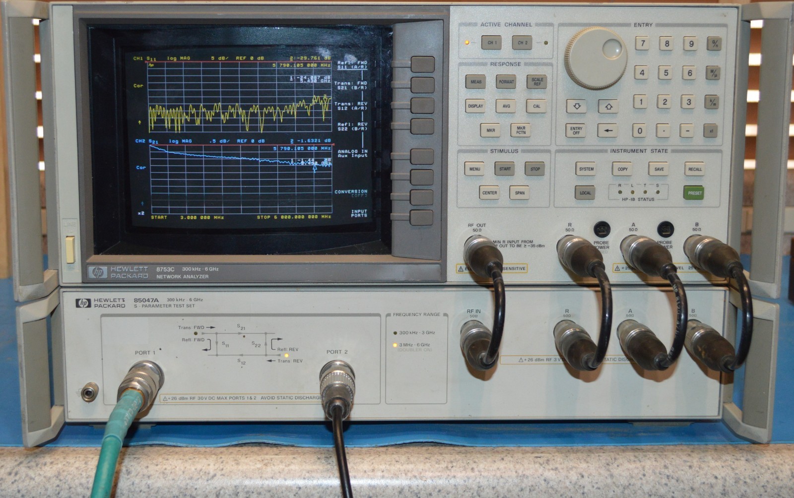 HP 8753C Network Analyzer 30kHz - 6GHz WITH 85047A Test Set TESTED GOOD WARRANTY