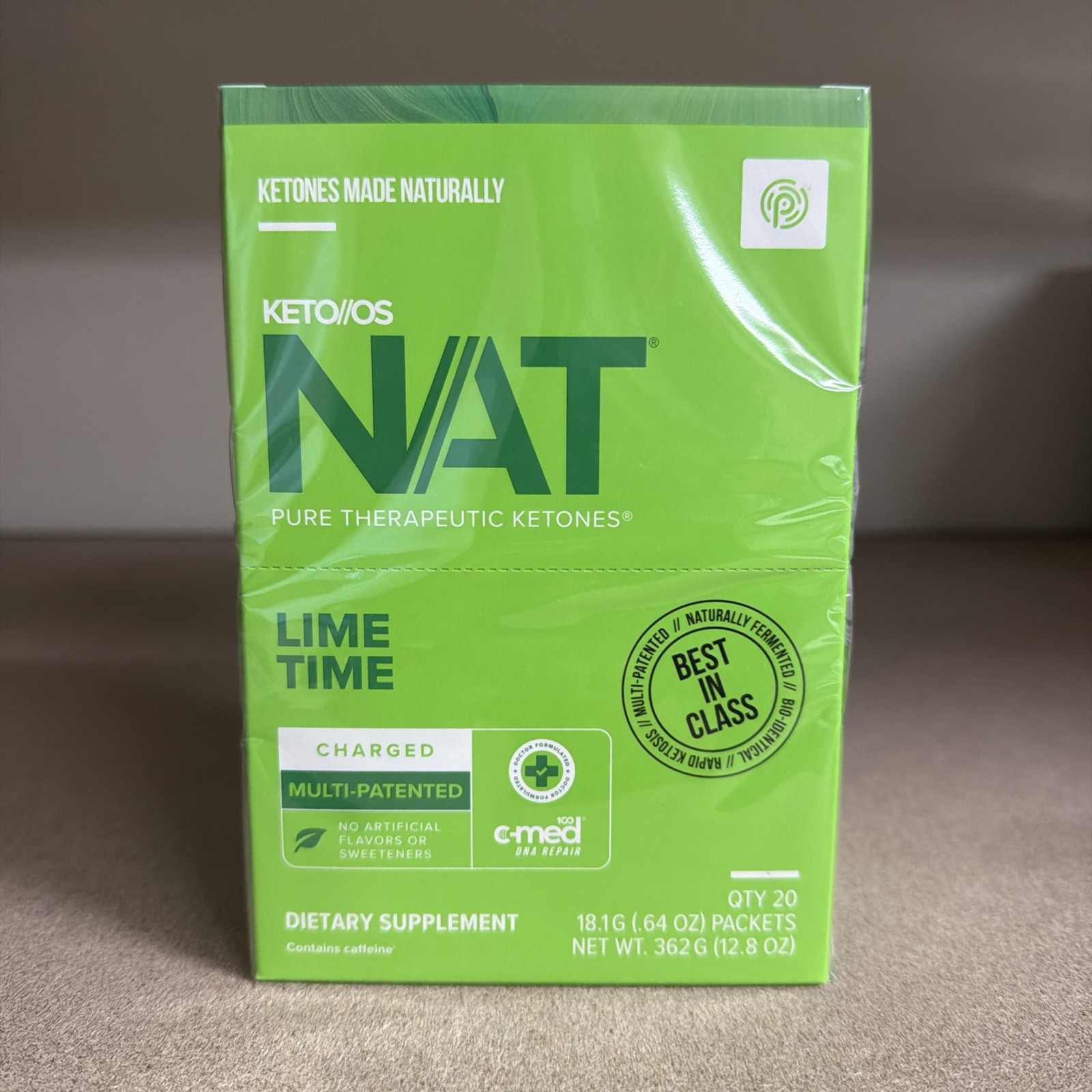 Pruvit Keto Os Nat  Lime Time 20 Packs Charged  Exp 2027- Free Shipping.