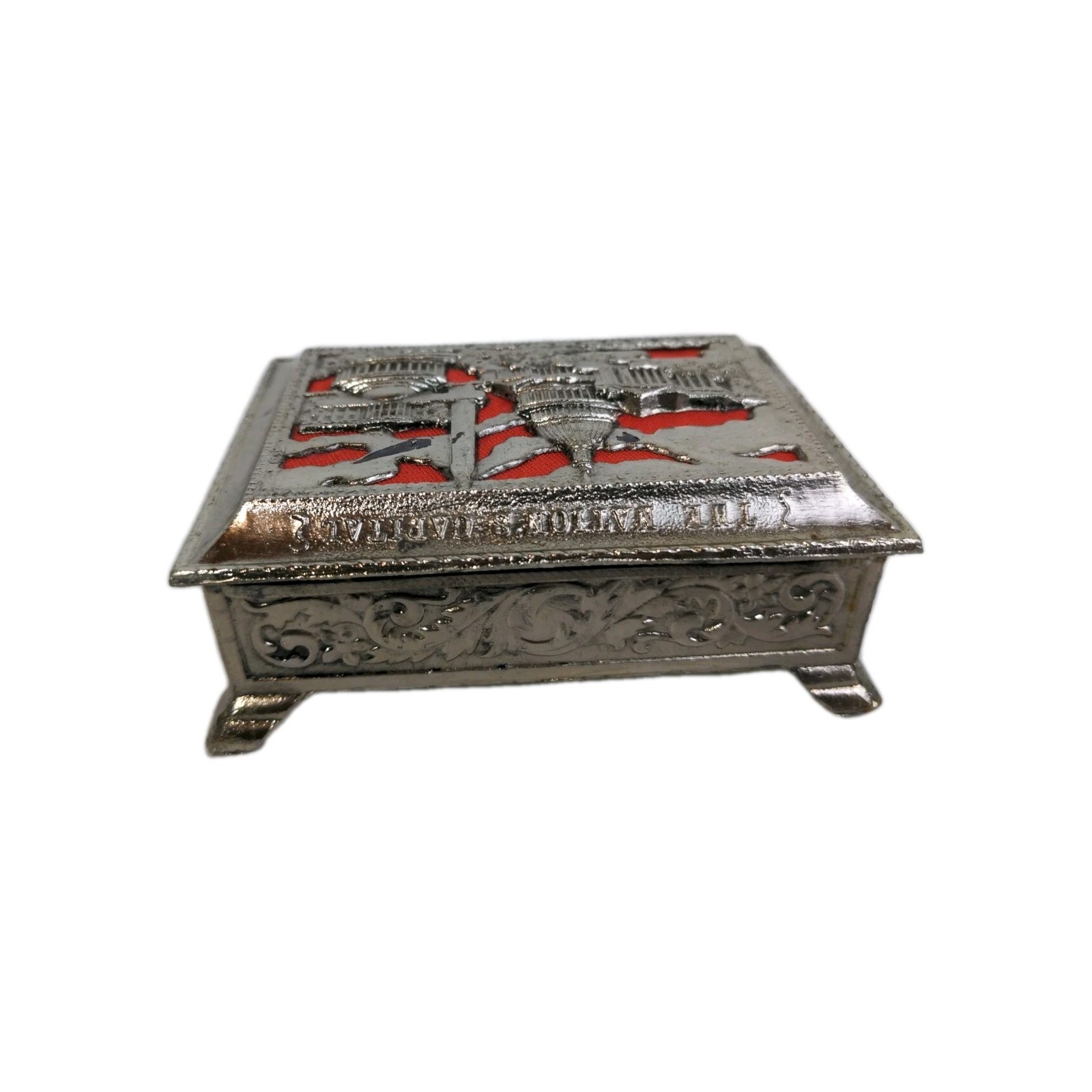 Silver Trinket Box Washington D.C Red Lining VTG