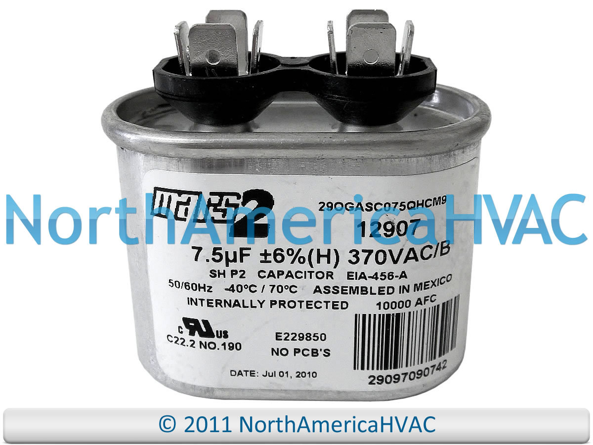 Jard Mars Mars2 Oval Run Capacitor 7.5 uf MFD 370 Volt VAC 12907