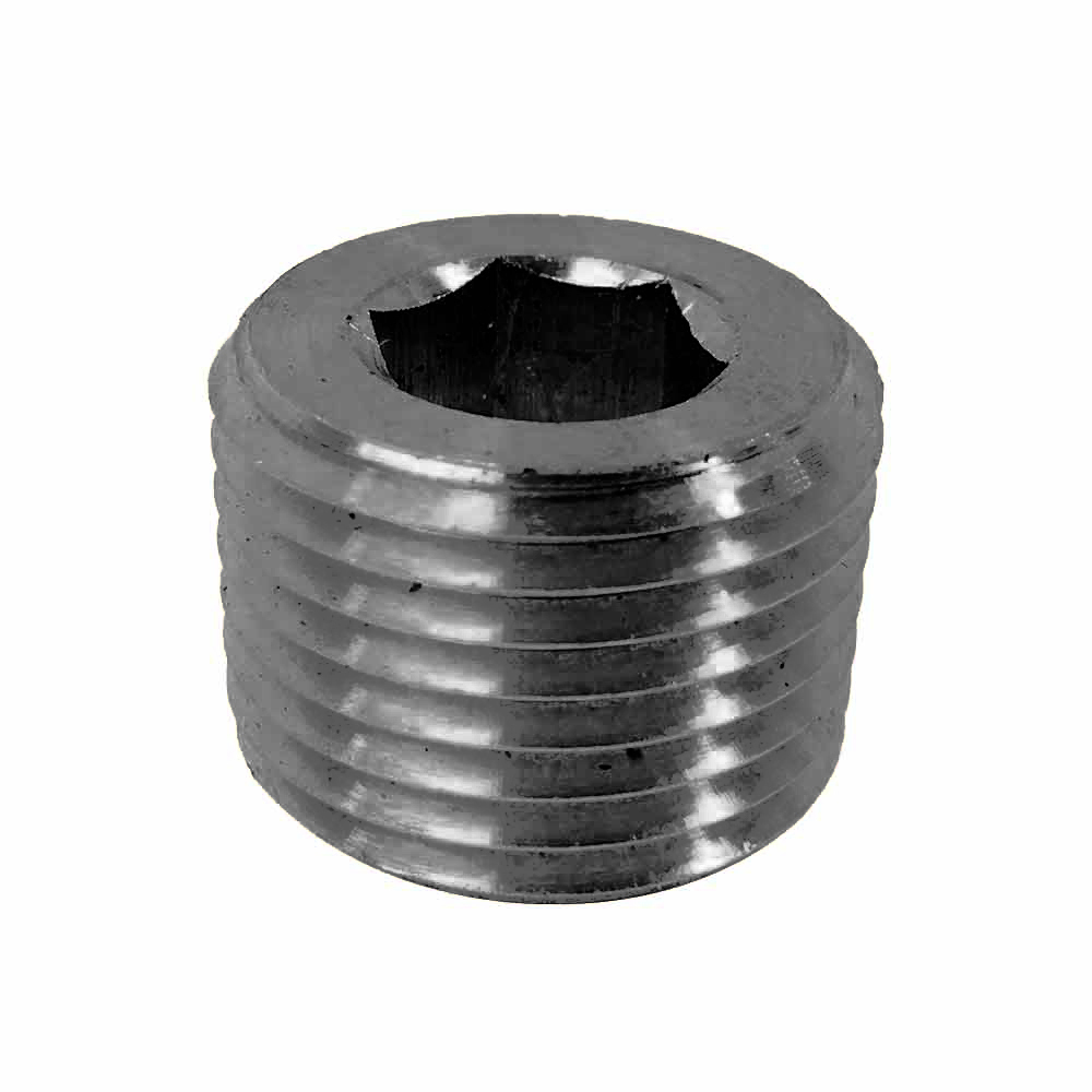 Steel Black Hex Headless Plug 3/8" NPT Male - FPP62S