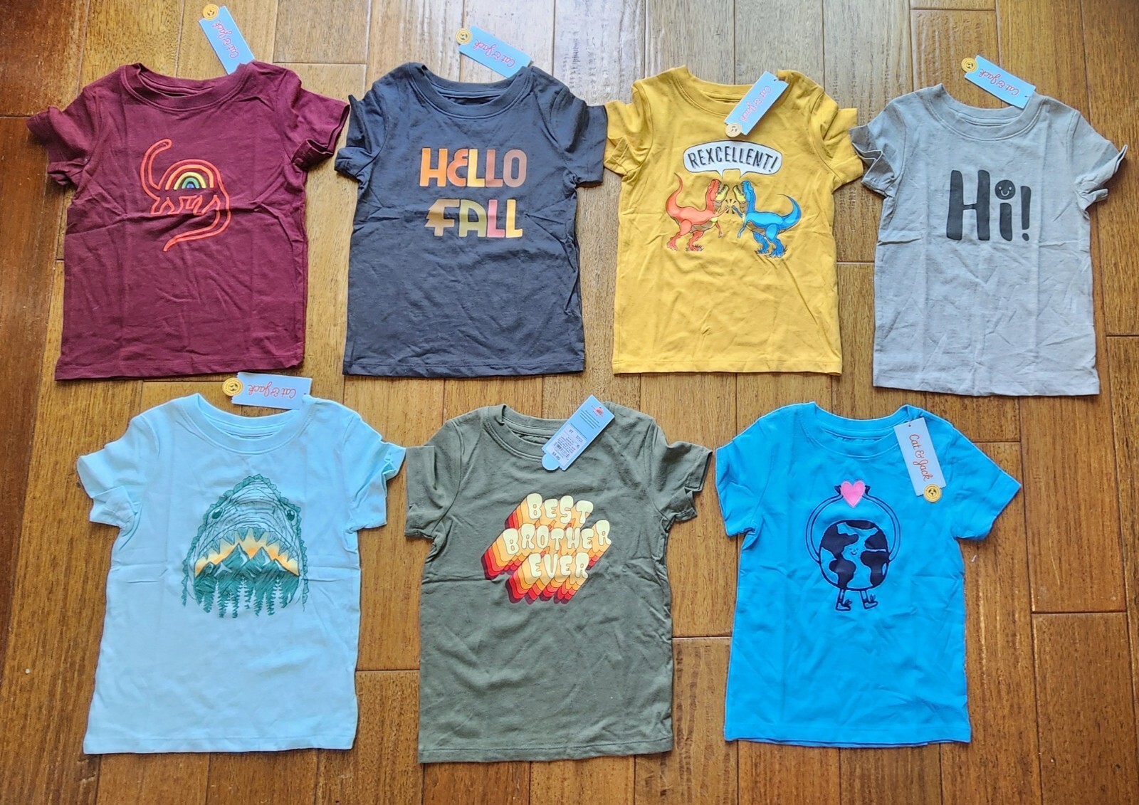 New Toddler Boys Girls Unisex Cat & Jack T-Shirt 18 Mons 2T 3T 4T 5T You Pick!
