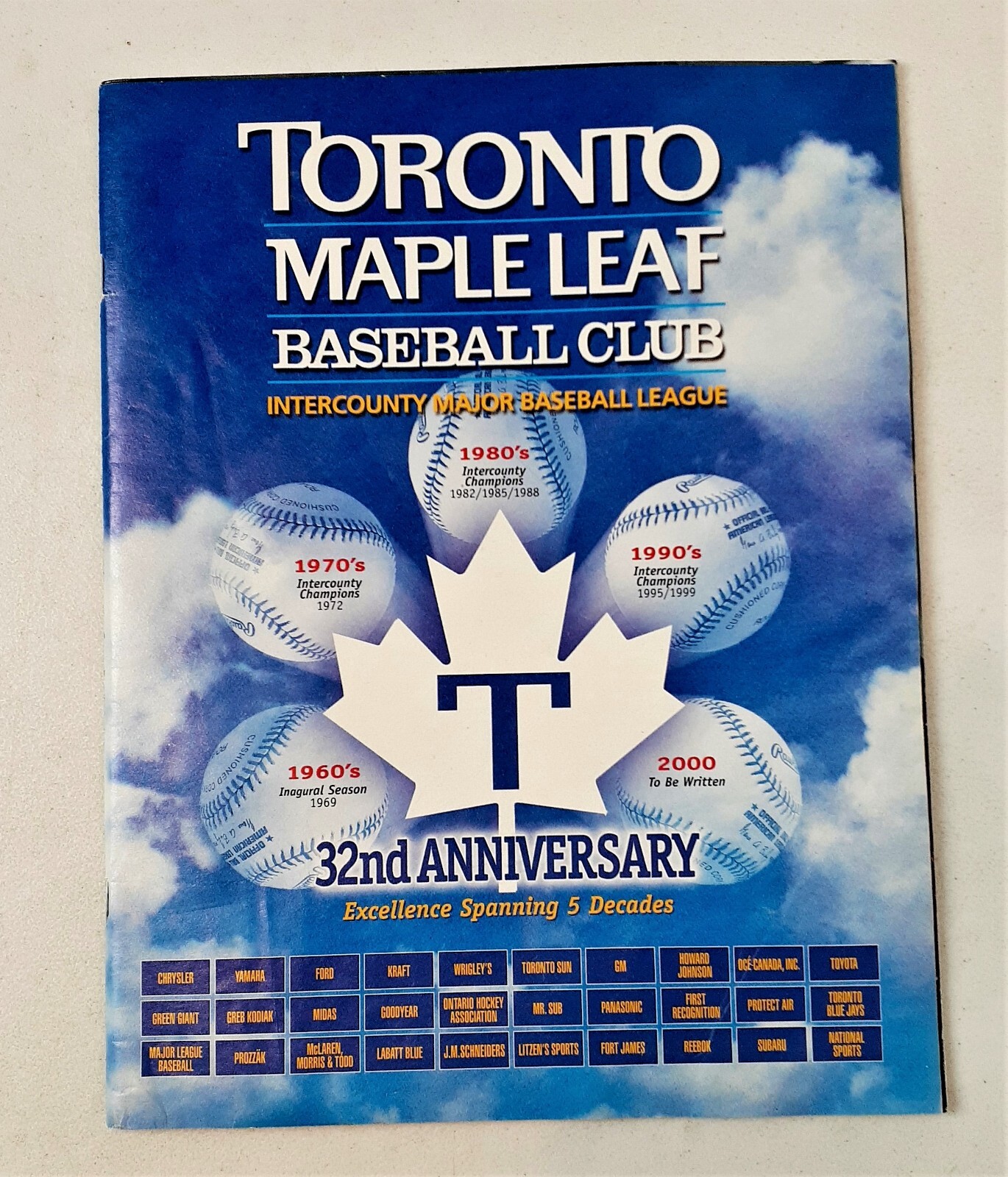 Toronto Maple Leaf Baseball Club Program IC Major Baseball League 32nd Annivers